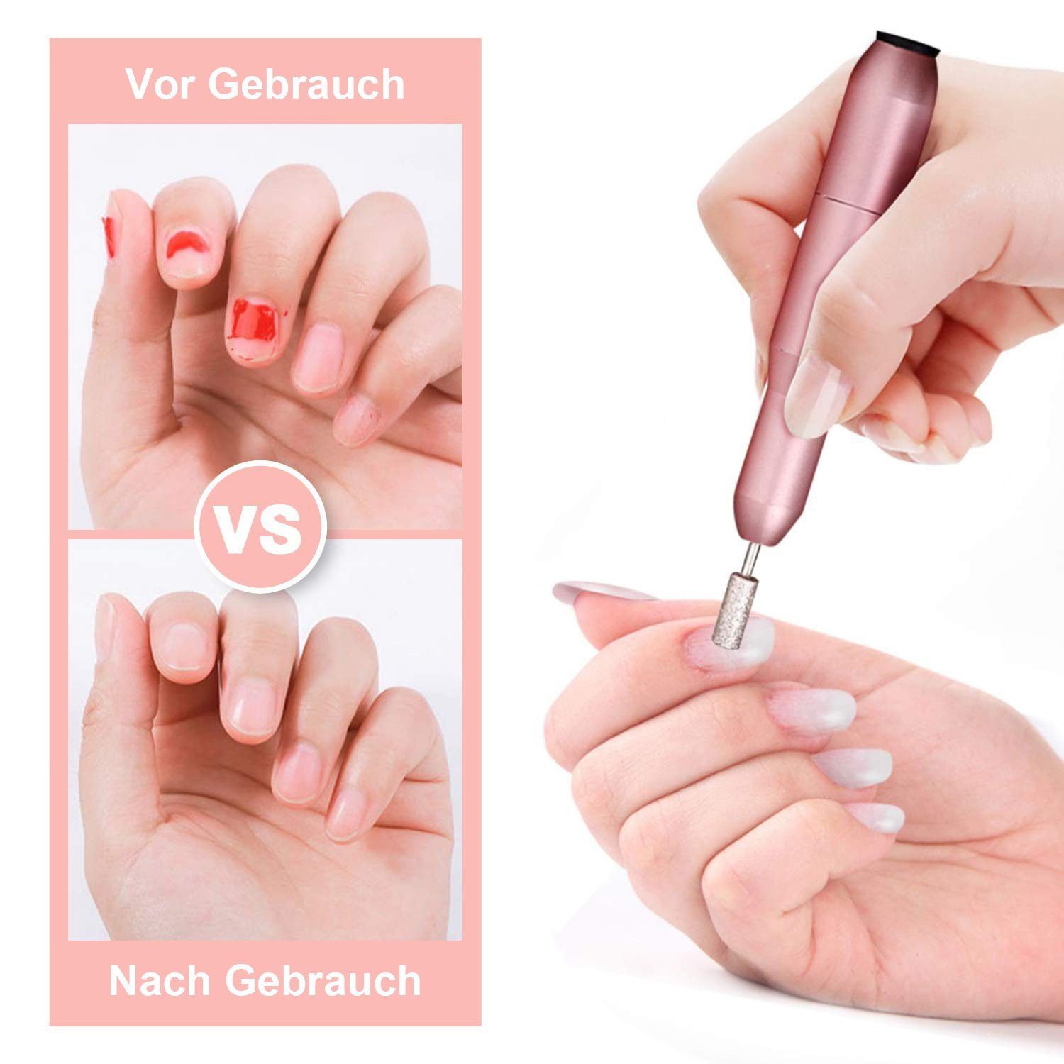 Kpaloft Maniküre-Pediküre-Set, Elektrisch 12-in-1 Nagelfräser Set tragbar USB
