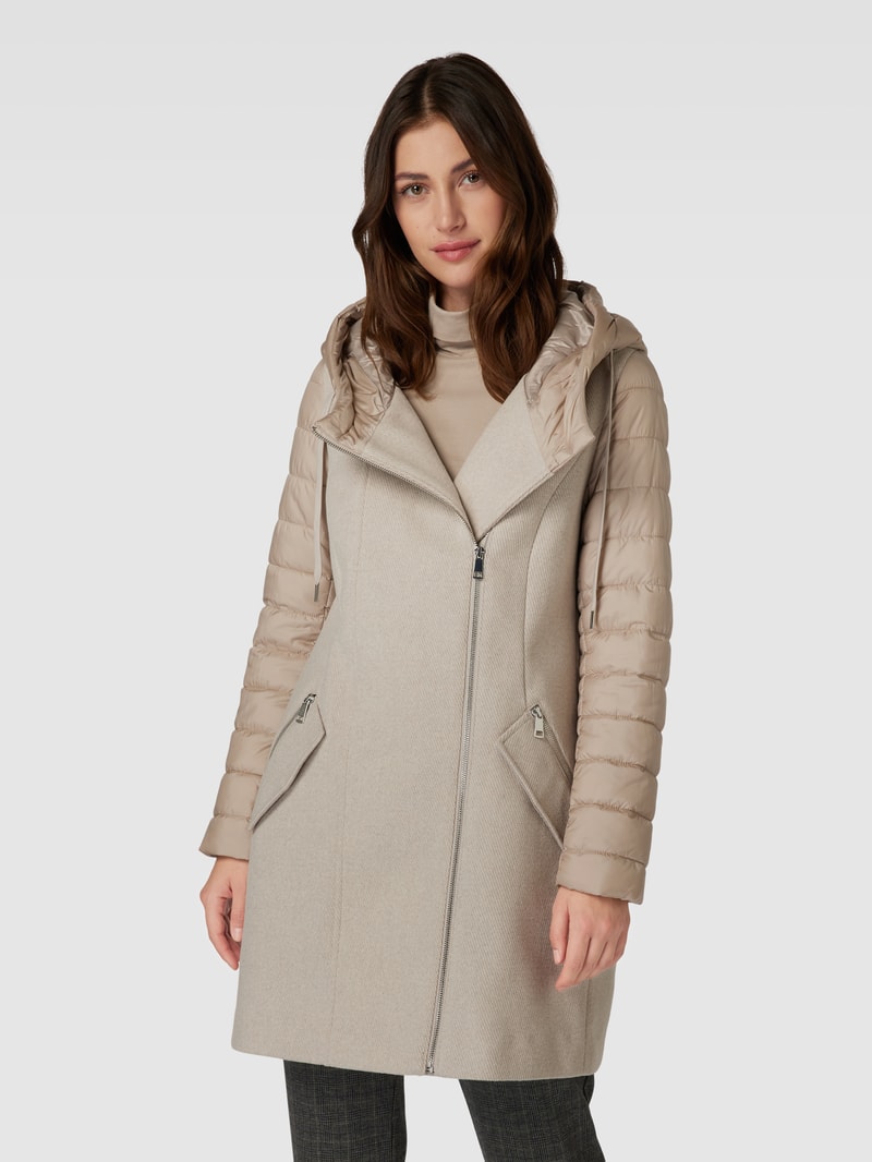 Steppjacke mit Two-Tone-Machart in beige
