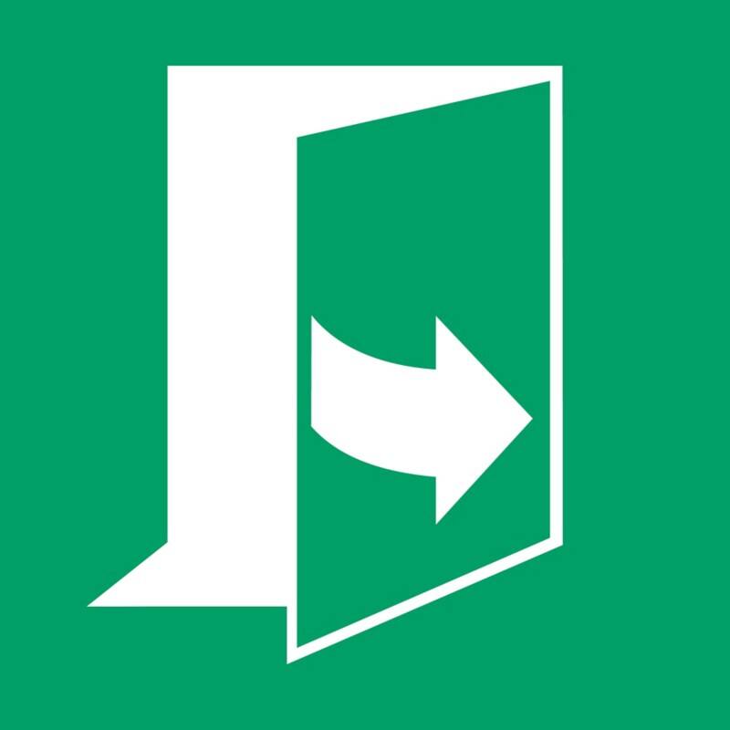 Djois Warnschild öffnen Tür links Klebstoff, einschraubbar PP (Polypropylen) 30 (B) x 0,14 (H) cm 3 Stück