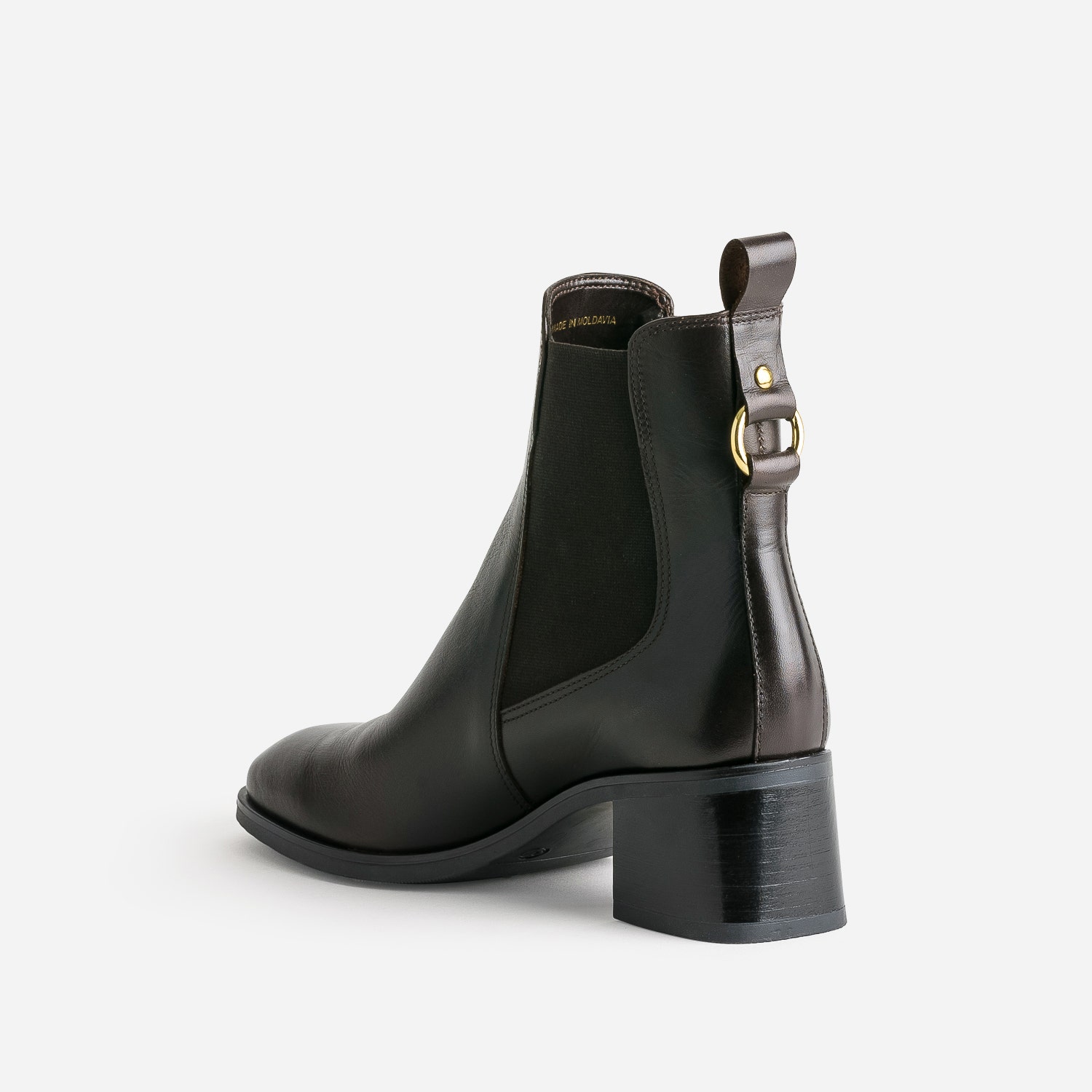 Chelsea boots marron foncé en cuir