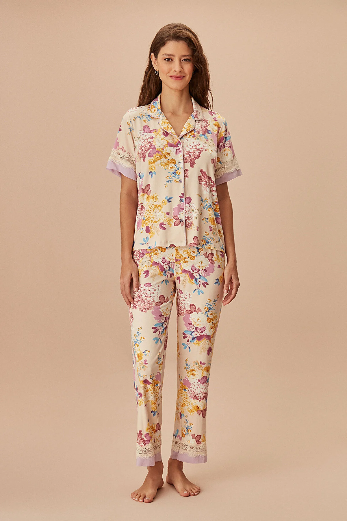 SUWEN  Amour maskulines Pyjama-Set