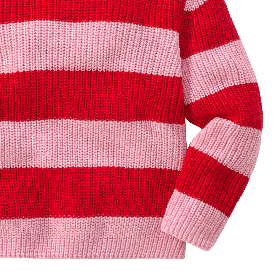 Mädchen Strickpullover mit Blockringeln