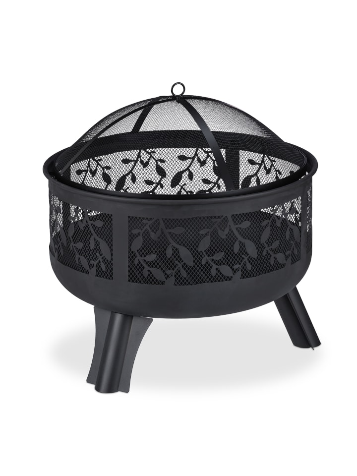 relaxdays Feuerschale in Schwarz - (H)60 x Ø 60 cm günstig kaufen onesize