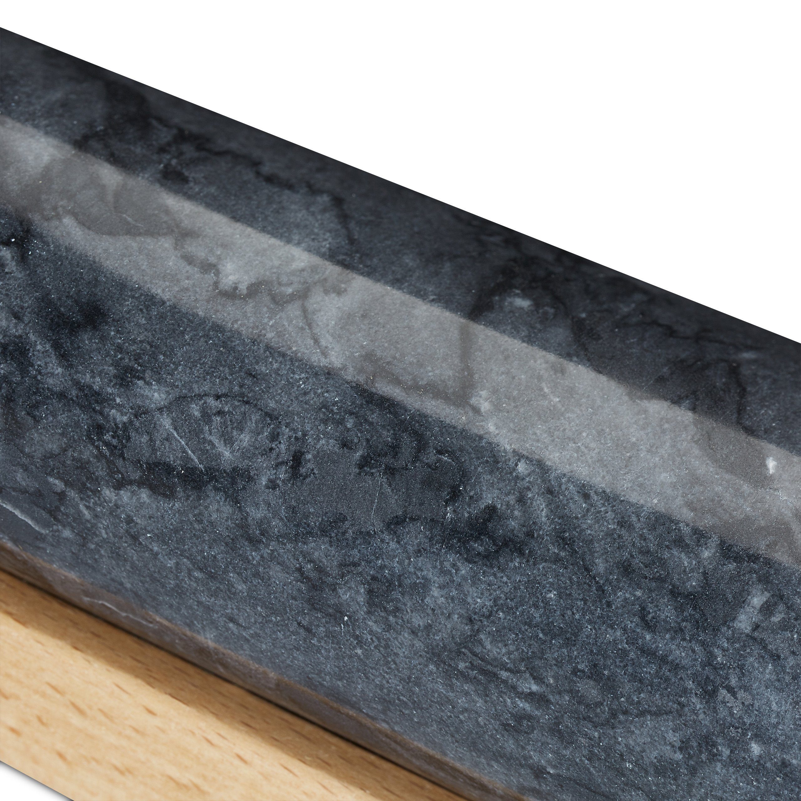 relaxdays Nudelholz Nudelholz Marmor Marmor, Schwarz