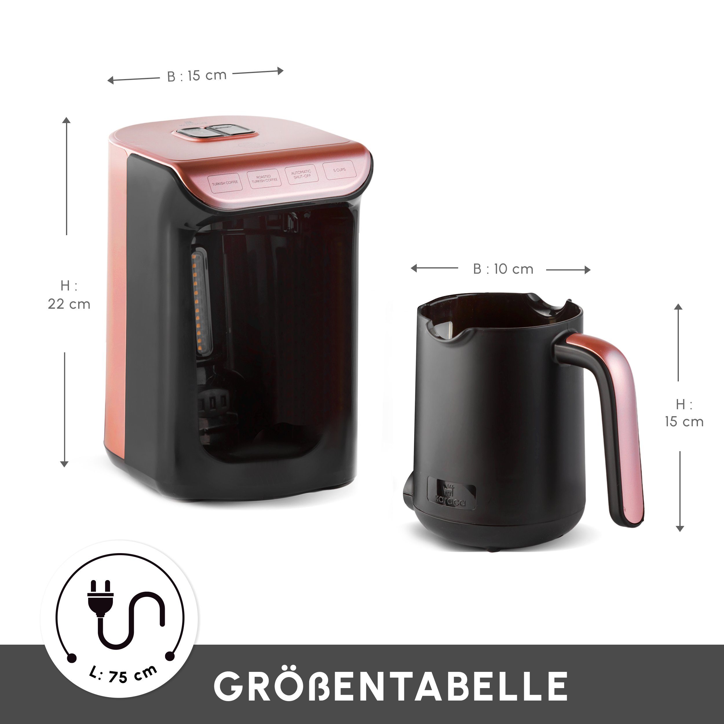 Karaca Espressomaschine Hatır Roast Türkische Kaffeemaschine Roségold