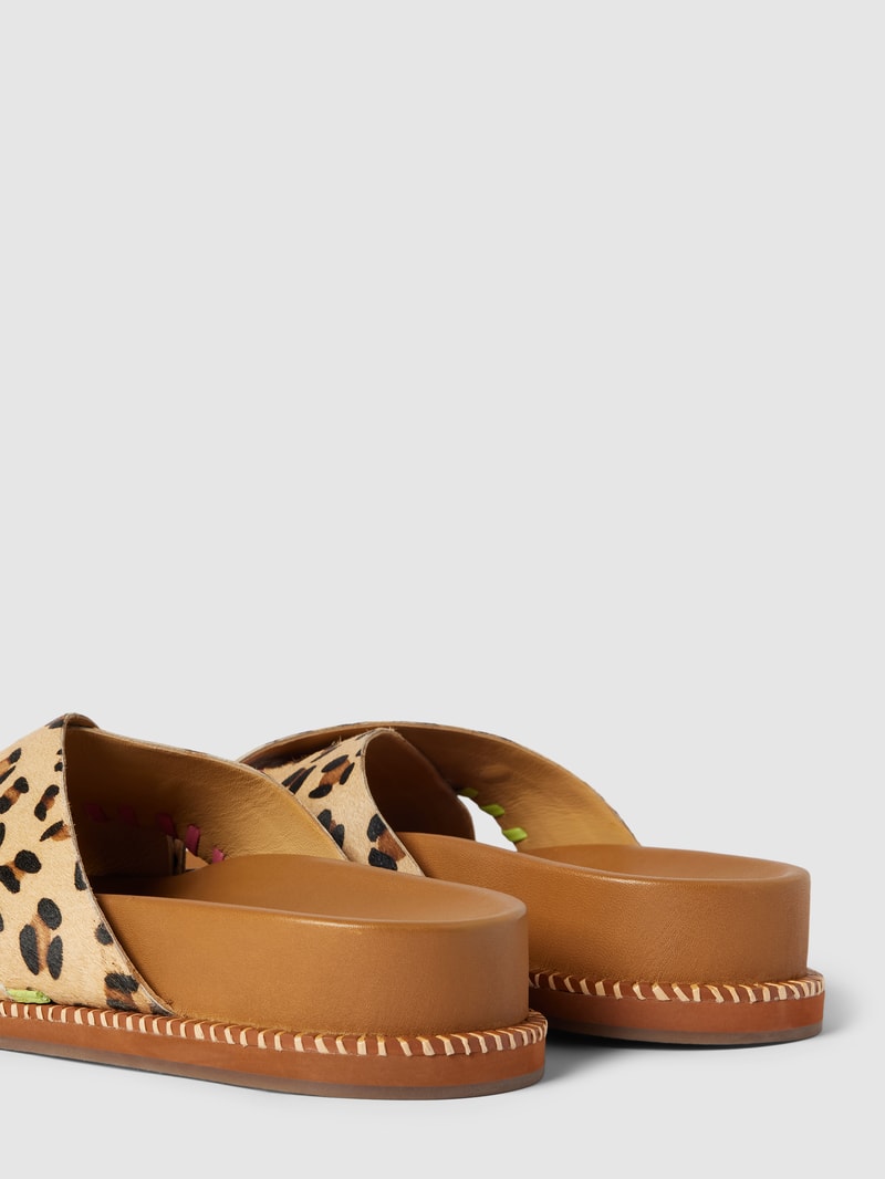 Sandalen mit Animal-print in hellbraun