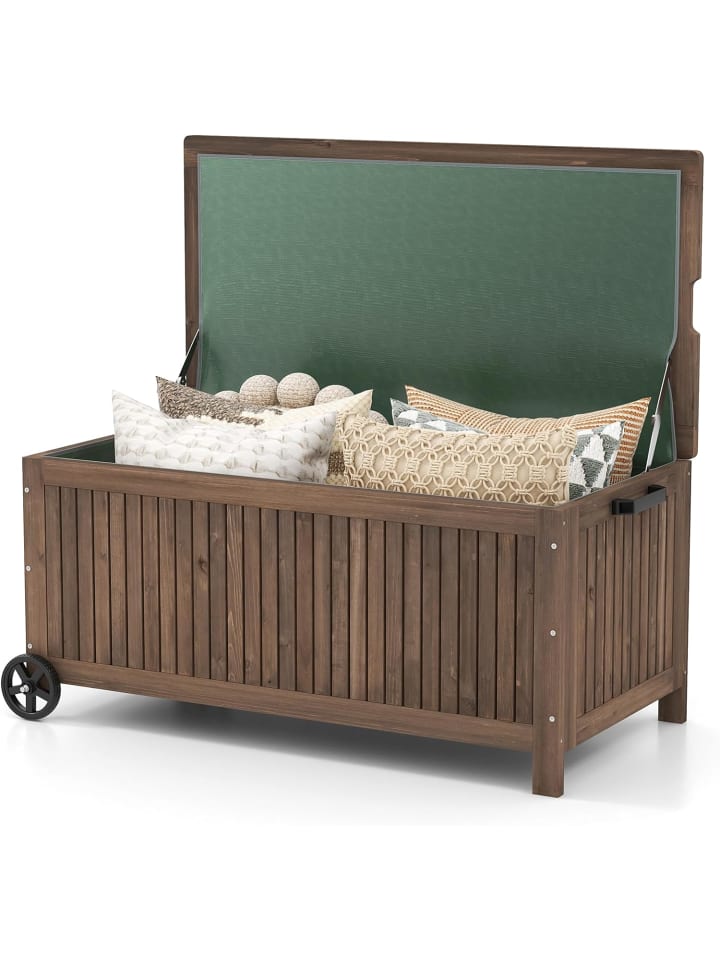 COSTWAY Gartenbox Holz 213L mit Rädern in Braun günstig kaufen onesize