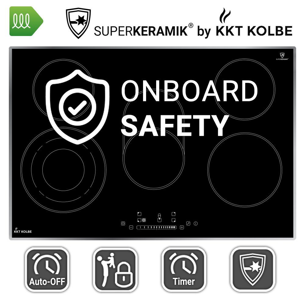 KKT KOLBE Elektro-Kochfeld KF7705ED, 77cm / Autark / 15 Stufen / 5 Zonen / Triple-Zone / Touch / Bräterzone