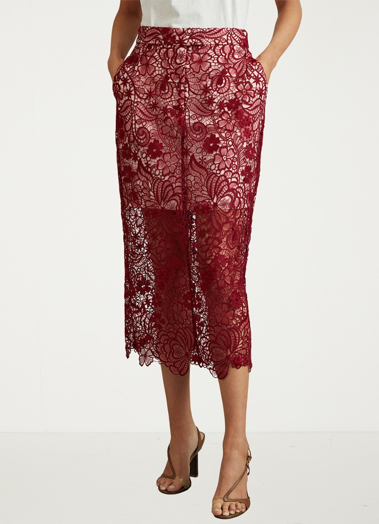 Jupe crayon midi Reiss Flo avec dentelle
