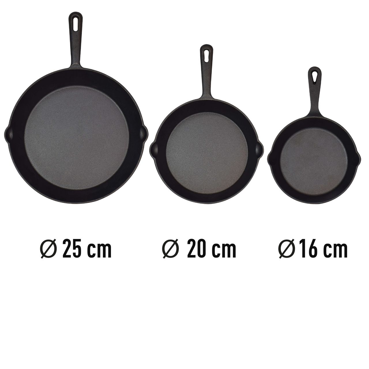 Jim Beam Gusseiserne Bratpfannen 3er Set rund