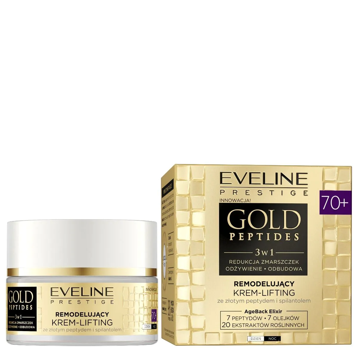 Eveline Gold Peptides učvršćujuća krema za lifting 70+ za dan i noć