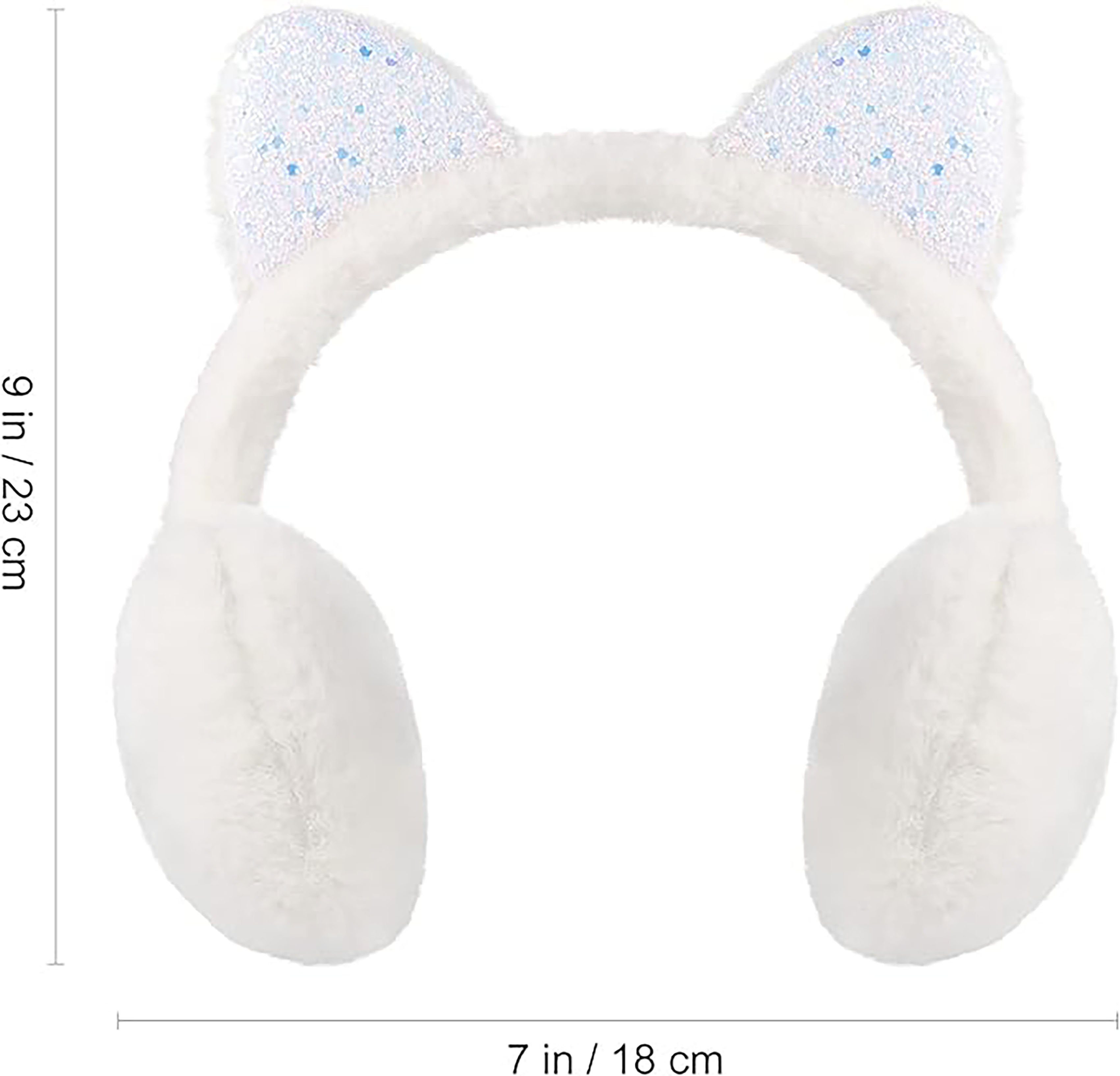 YYV Ohrenwärmer Süße Katzenohren-Ohrenschützer, weicher Ohrenwärmer (Winter-Plüsch-Ohrenschützer, Kopfbedeckung, Mädchen und Damen, warme Winter-Accessoires (weiß), 1-St)