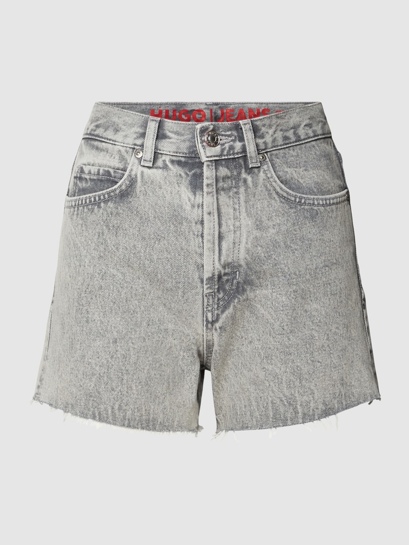 HUGO X P&C - Jeansshorts im Used-Look in hellgrau