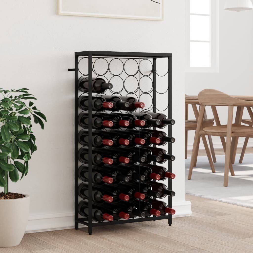 vidaXL Weinregal Weinregal für 45 Flaschen Schwarz 54x18x100 cm Schmiedeeisen