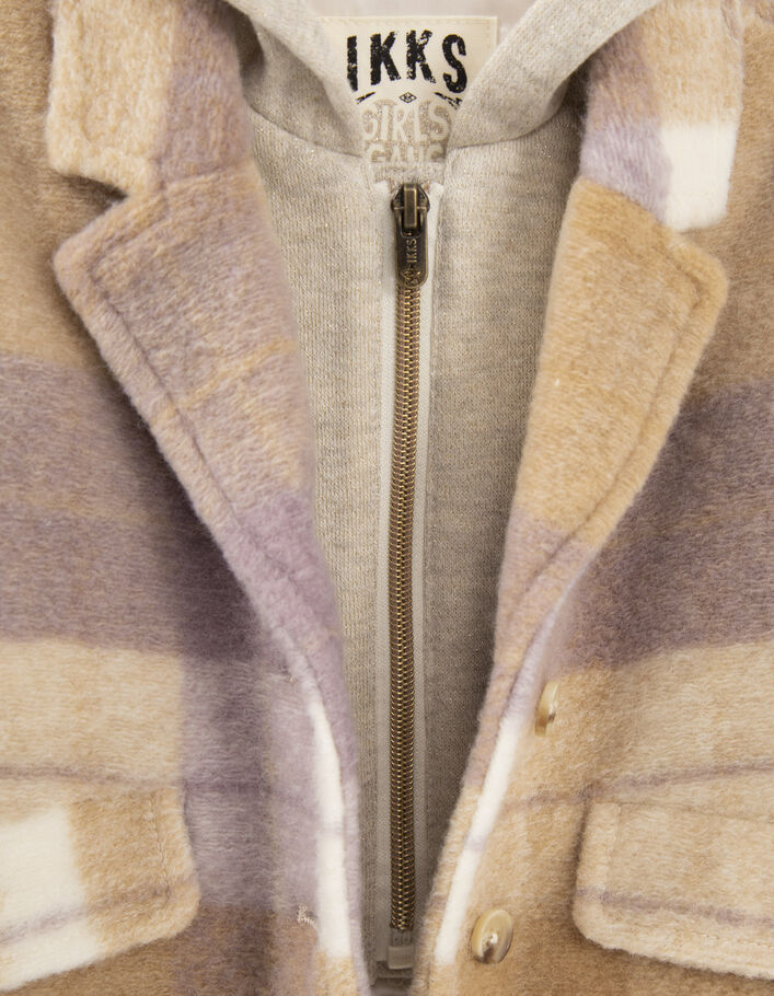 Manteau parme motif carreaux bébé fille