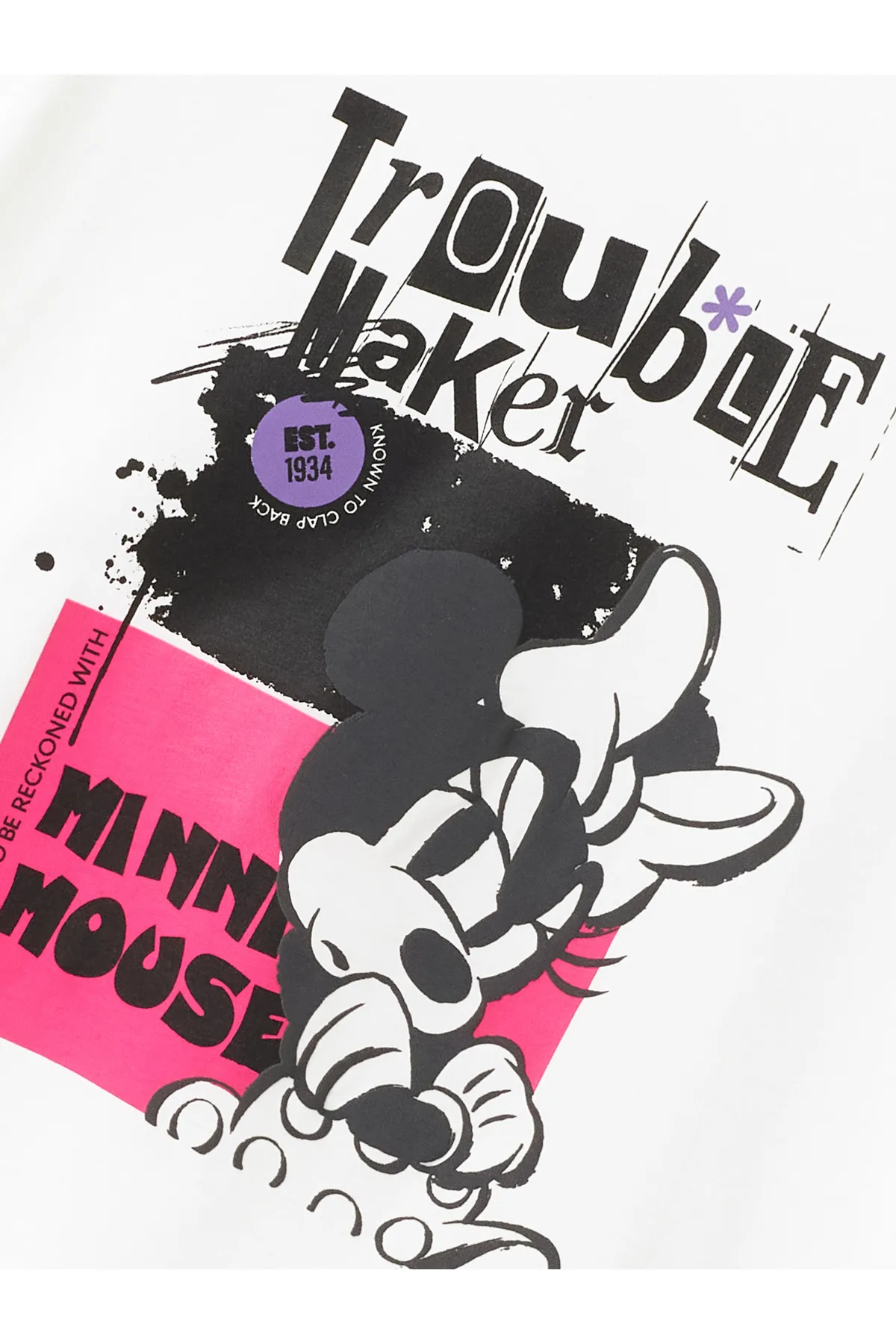 LC Waikiki  Kurzarm-T-Shirt und Leggings für Mädchen mit Minnie Mouse-Aufdruck und Rundhalsausschnitt