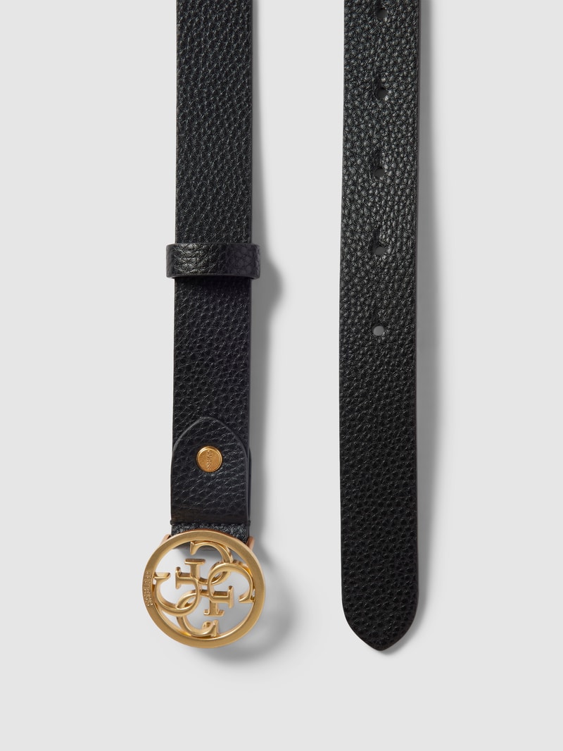 Ledergürtel mit Pinschließe in metallic Modell 'BECCI' in schwarz