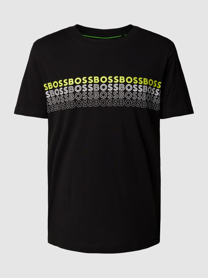 PLUS SIZE T-Shirt mit Label-Print in schwarz