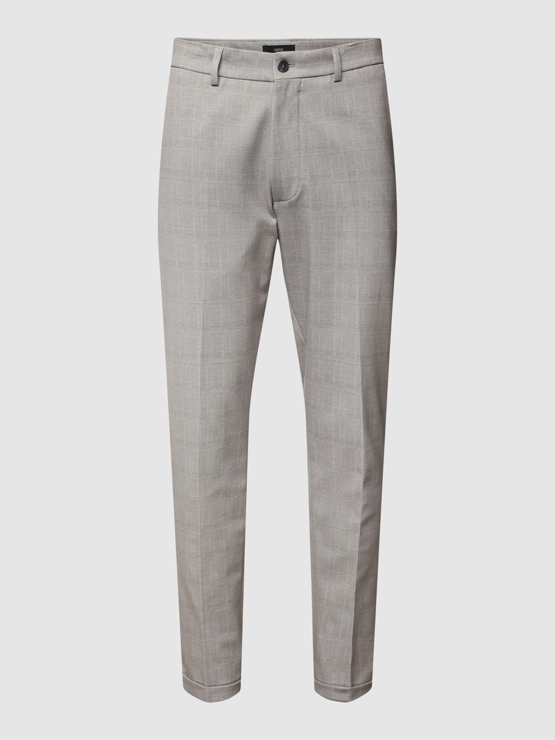 Stoffhose mit Allover-Muster Modell 'BODO' in mittelgrau