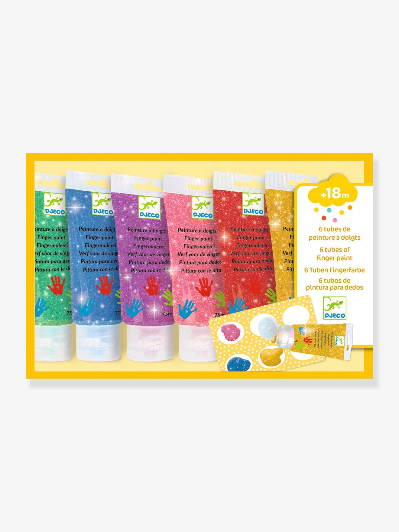 6 Tubes de Peinture à doigts paillettes