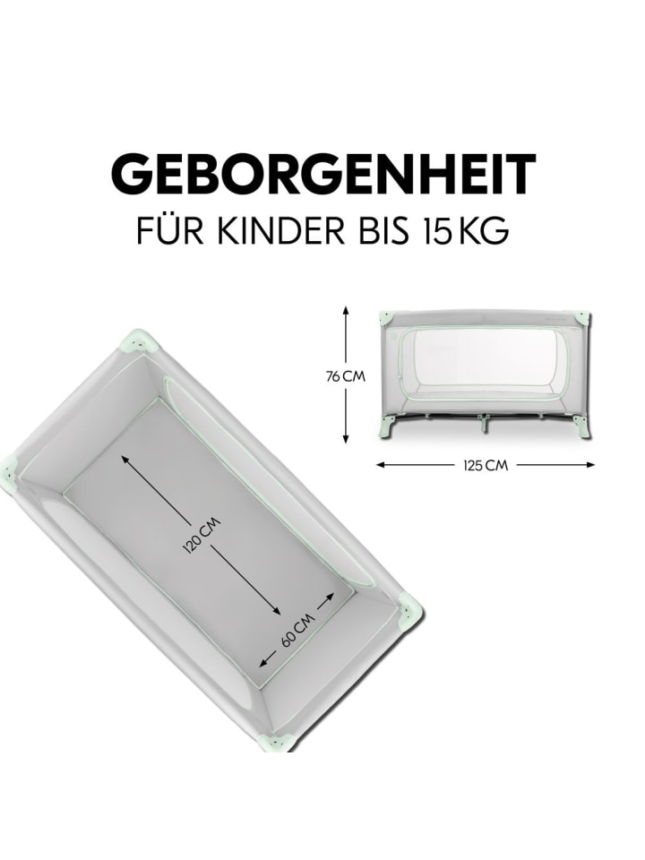 Hauck Reisebett Dream N Play Plus (mit seitlichem Einstieg) in grau,gruen günstig kaufen onesize