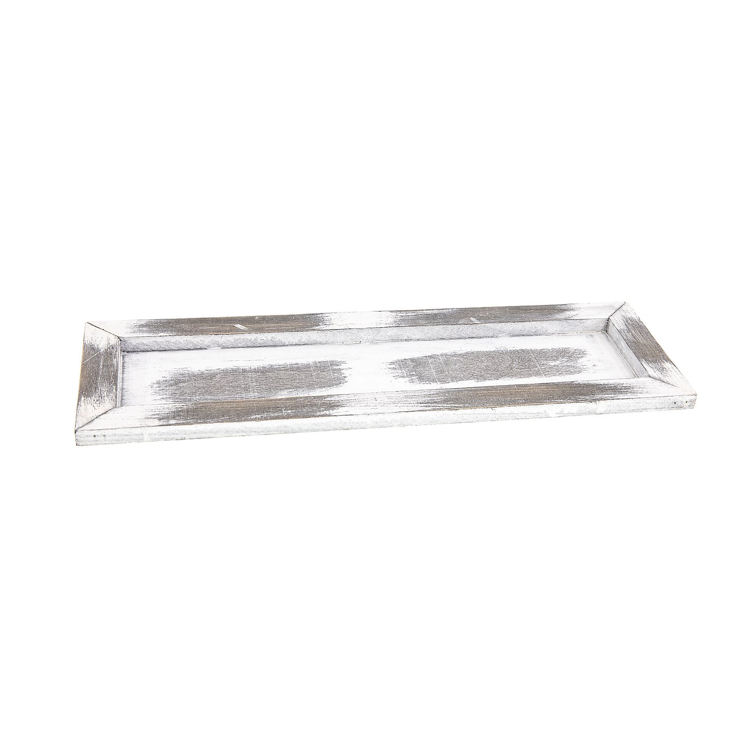 Tablett aus Holz, grey-wash, 45,5 x 15 x 1,5 cm