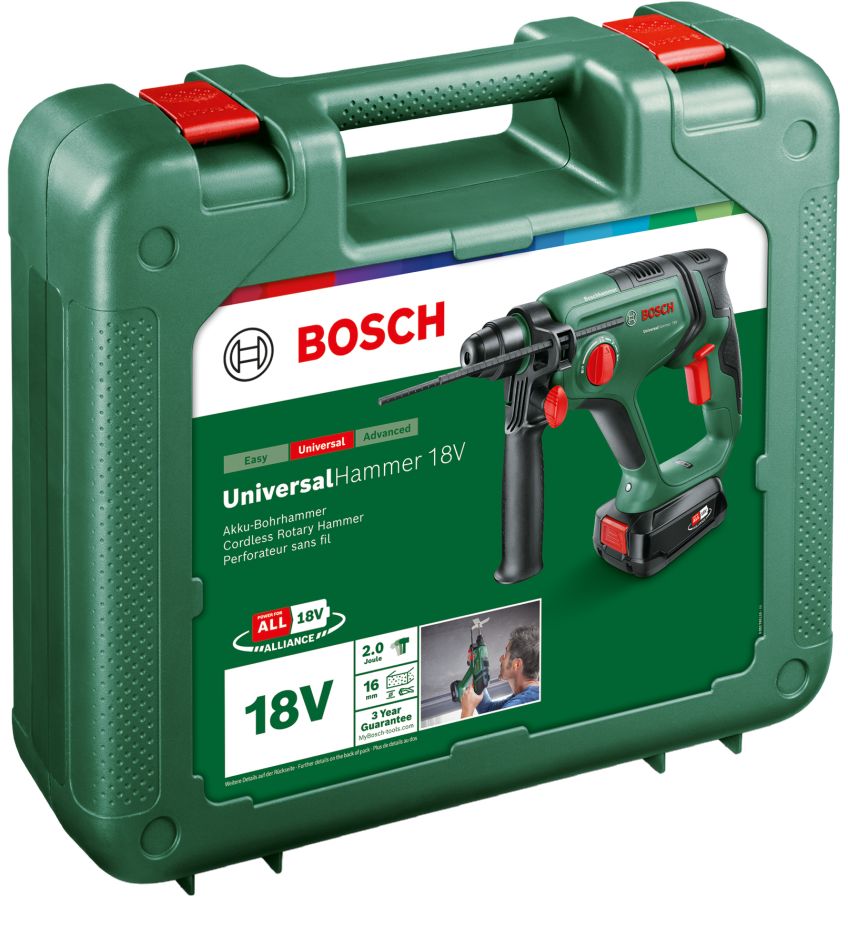 Bosch Green 06039D6002 Univerzalni čekić 18V Akumulatorska bušilica-čekić 1x 2,5 Ah i punjač AL 18V-20 u koferu