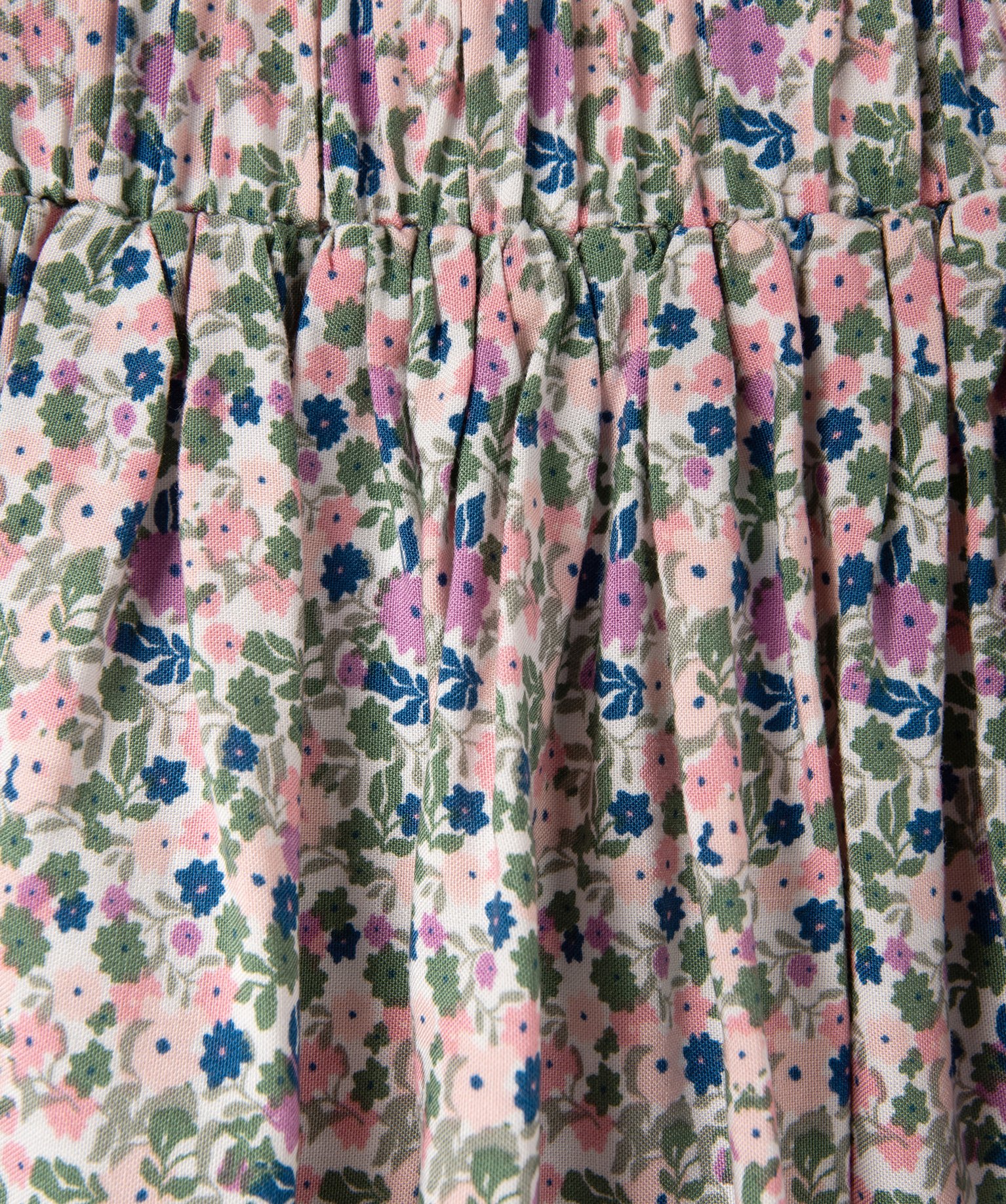 Jupe à fleurs avec taille élastique fille kaki | GEMO