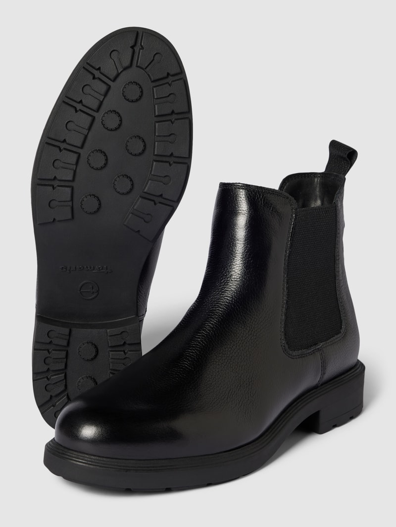 Chelsea Boots aus Leder-Mix in schwarz