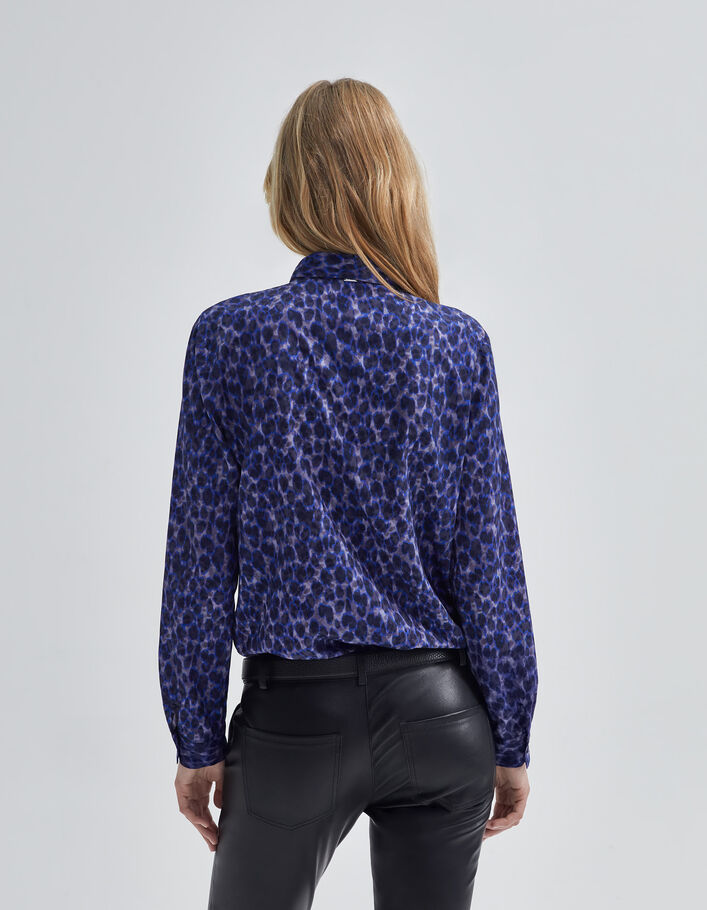 Chemise marine recyclée imprimé tachiste Femme