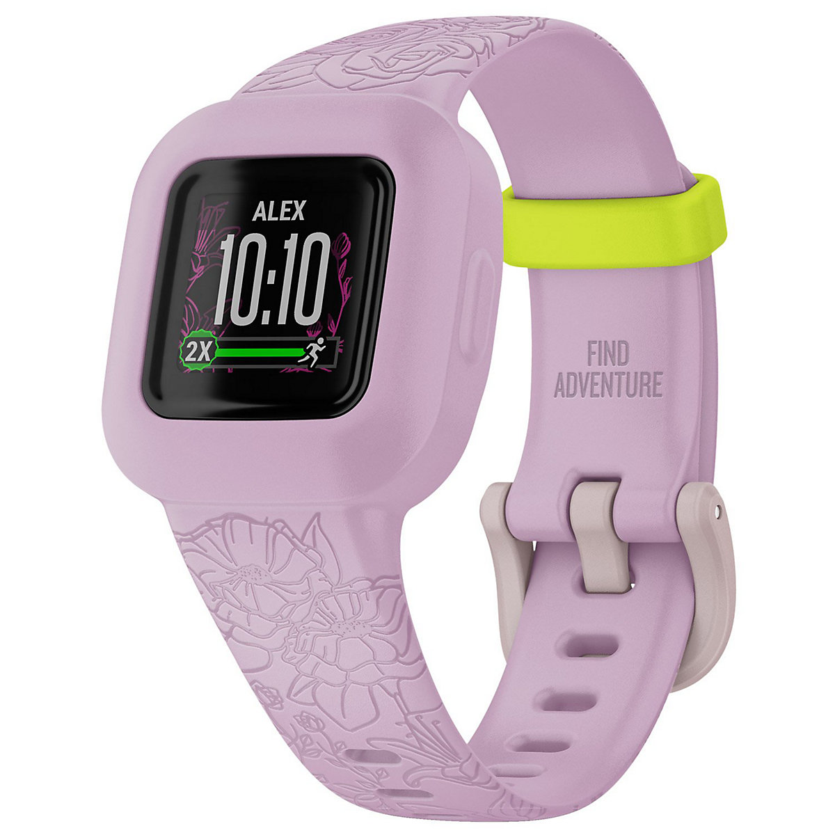 Vivofit jr. 3 Kinder Fitness-Tracker Blümchen Rosa/Grün Smartwatches