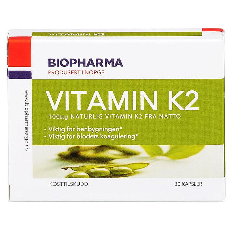 Biopharma Vitamin K-2 30 kapsler Biopharma