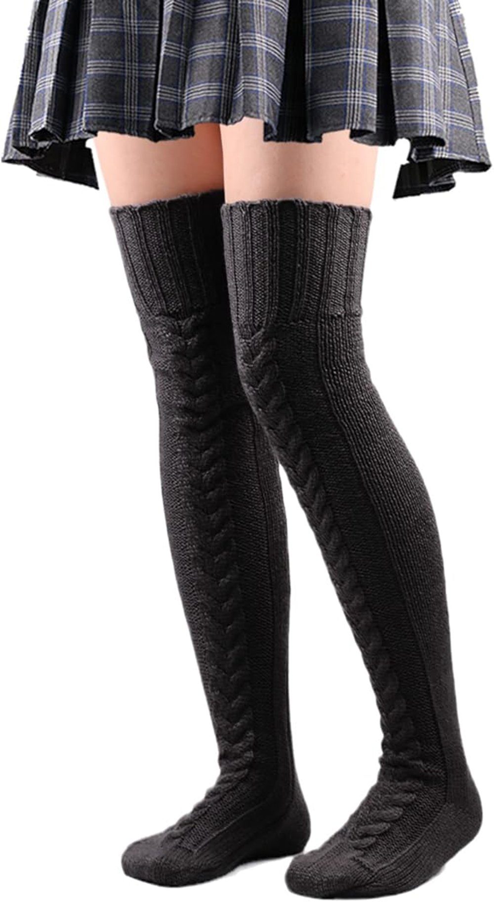 Beinstulpen Damen Lang Stulpe Leg Warmer (1-Paar, Solide Farben) Gestrickte Over-Knee Lange Beinstulpe Tanzen Strumpf