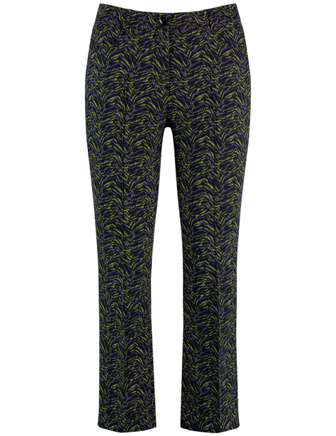 Gemusterte 7/8 Hose mit Kick-Flared Betty
