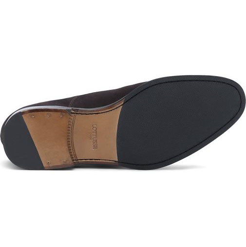 Lottusse Mokka -Kalb Wildledermönchschuhe