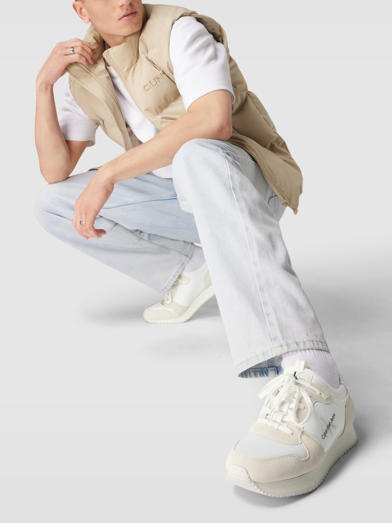 Sneaker mit Label-Detail Modell 'RUNNER SOCK' in pastellgelb meliert