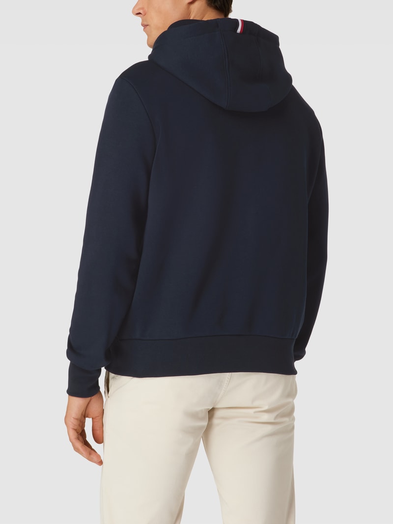 Hoodie mit Label-Stitching in marineblau