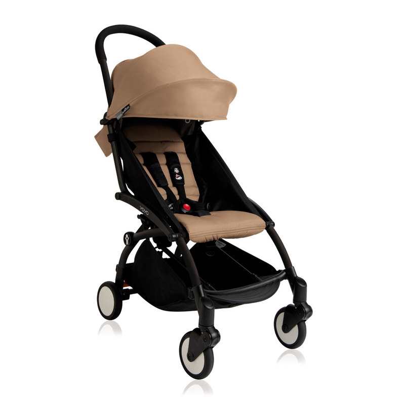 Poussette Yoyo2 4 roues châssis noir assise 6+ taupe Babyzen