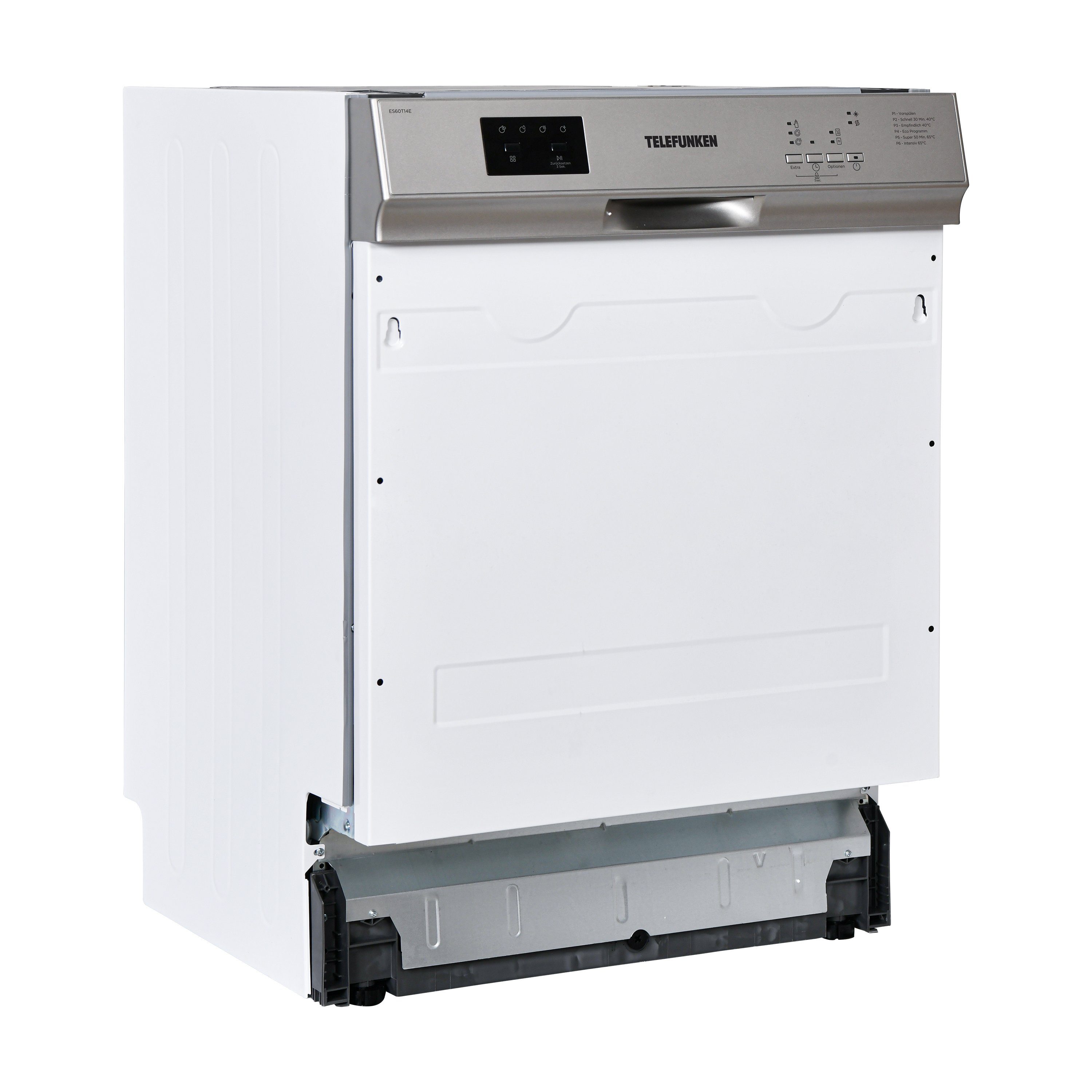 Telefunken teilintegrierbarer Geschirrspüler, ES60T14E, 12 l, 14 Maßgedecke, Einbauspülmaschine, 60 cm, 6 Programme, Überlaufschutz