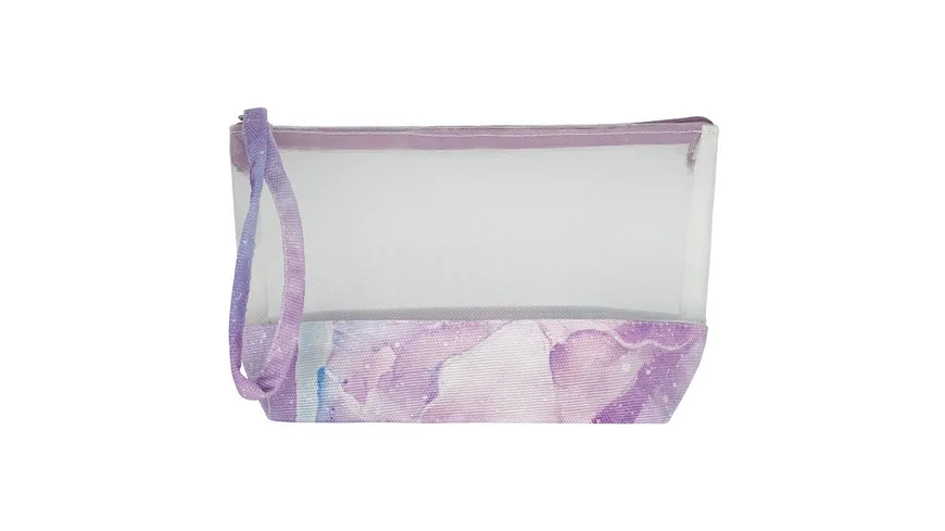 Soapland manóu Kosmetiktasche transparent mit Batikmuster lila/türkis