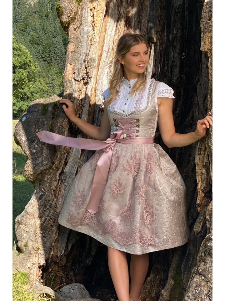 Edelnice Midi Dirndl 2-teilig Aurelie in silber, rosé günstig kaufen