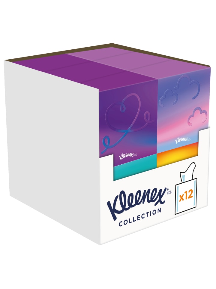 Kleenex Kosmetiktücher Taschentücher Boxen 3-lagig Collection Würfel 12 x 48 Stk günstig kaufen onesize