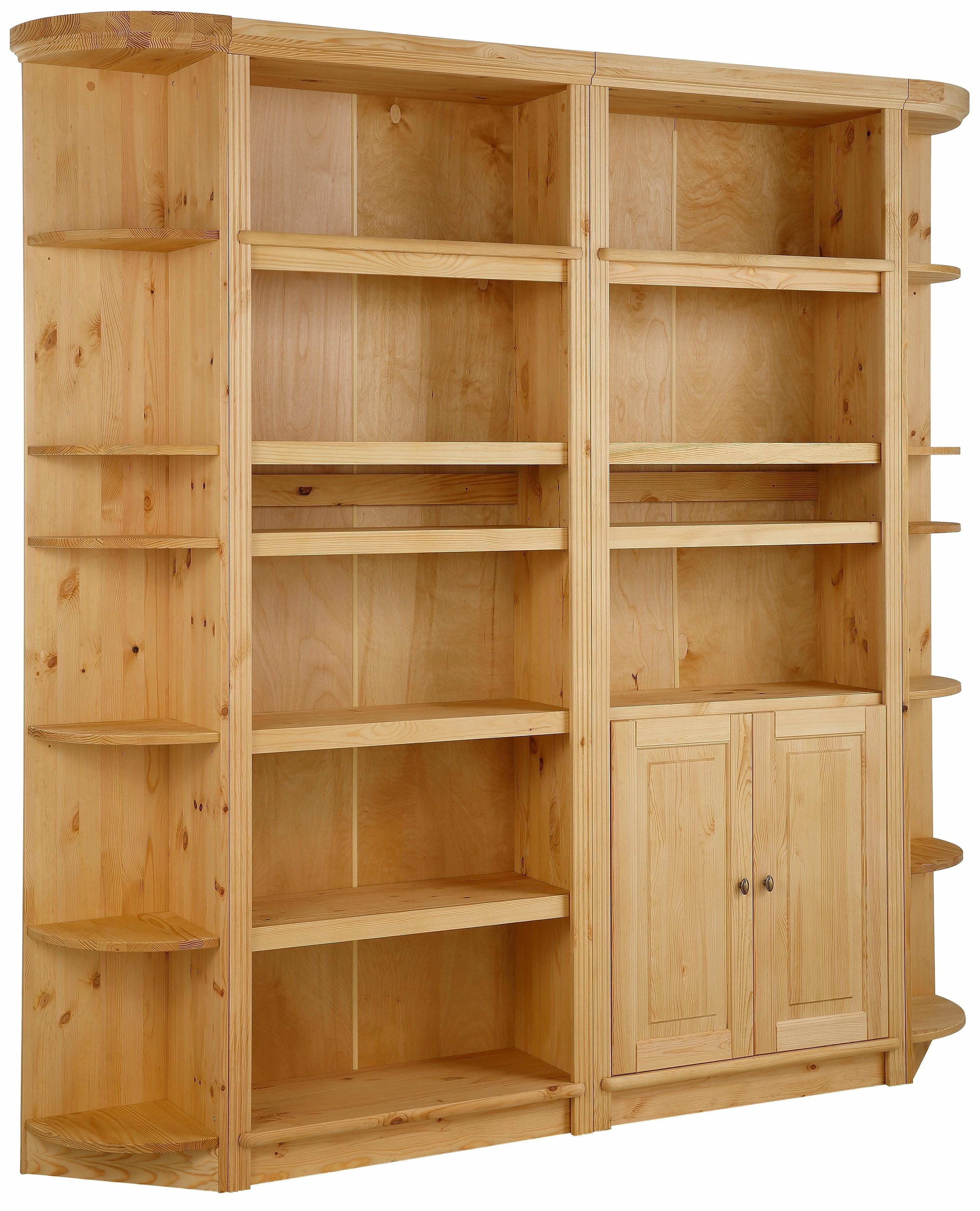 Home affaire Bücherregal Soeren, aus massiver Kiefer, Höhe 220 cm, mit 2 Holztüren, viel Stauraum