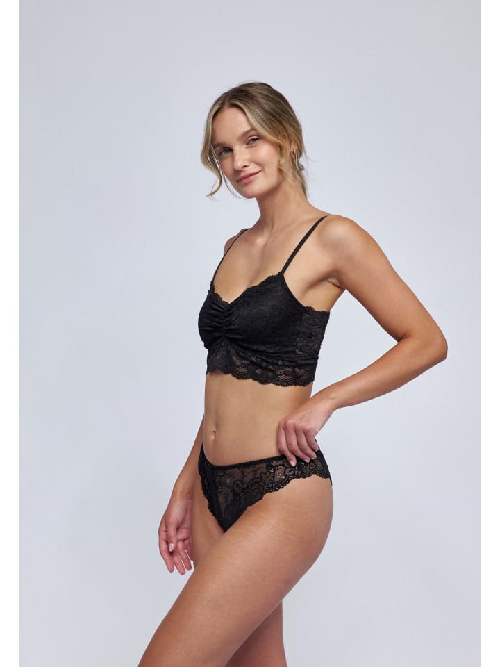 SNOCKS Brazilian Slips aus Spitze 3 Stück in Schwarz günstig kaufen