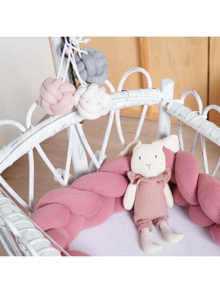 nordic coast company  Baby Gym Knoten Rosa | Grau | Natur - 3er Set günstig kaufen onesize