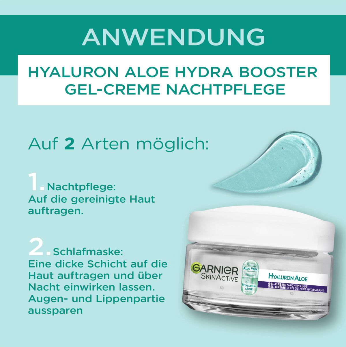 Nachtcreme Gel Hyaluron Aloe Hydra Booster, 50 ml