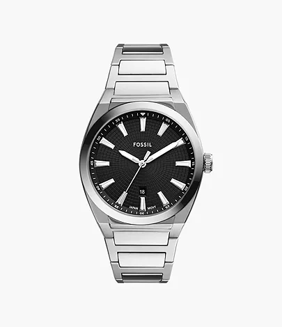 Fossil Uhr Everett 3-Zeiger-Werk Datum Edelstahl