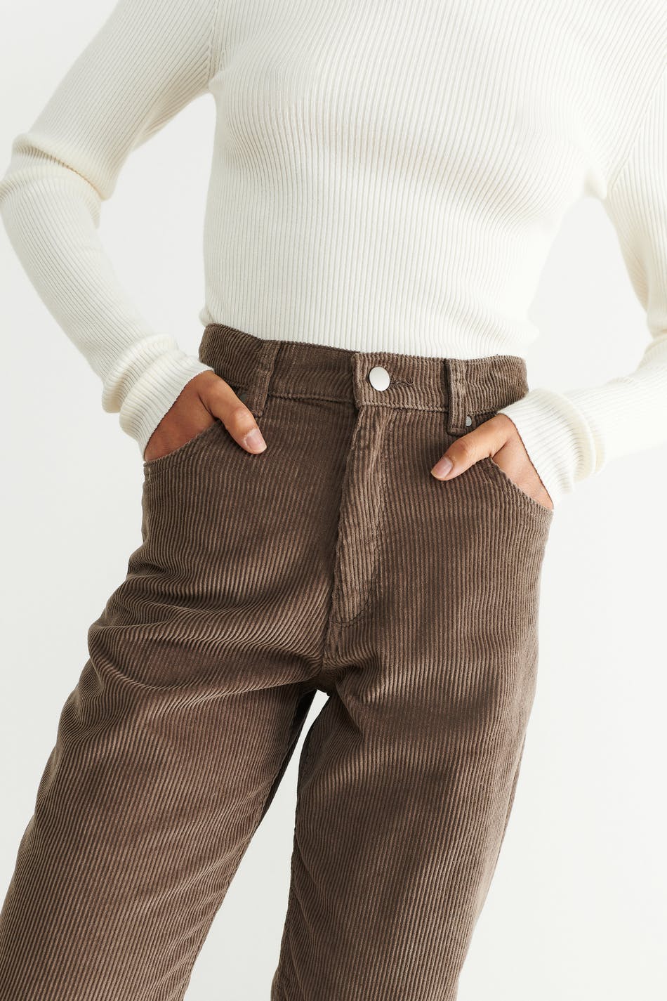 Straight cord trousers