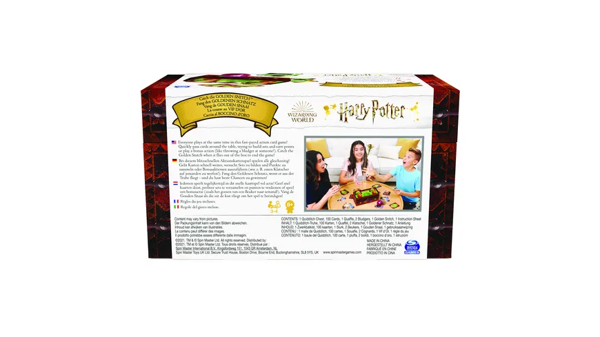 Spin Master Games - Harry Potter - Fang den Goldenen Schnatz - Action-Kartenspiel für 3-4 Spieler ab 8 Jahren