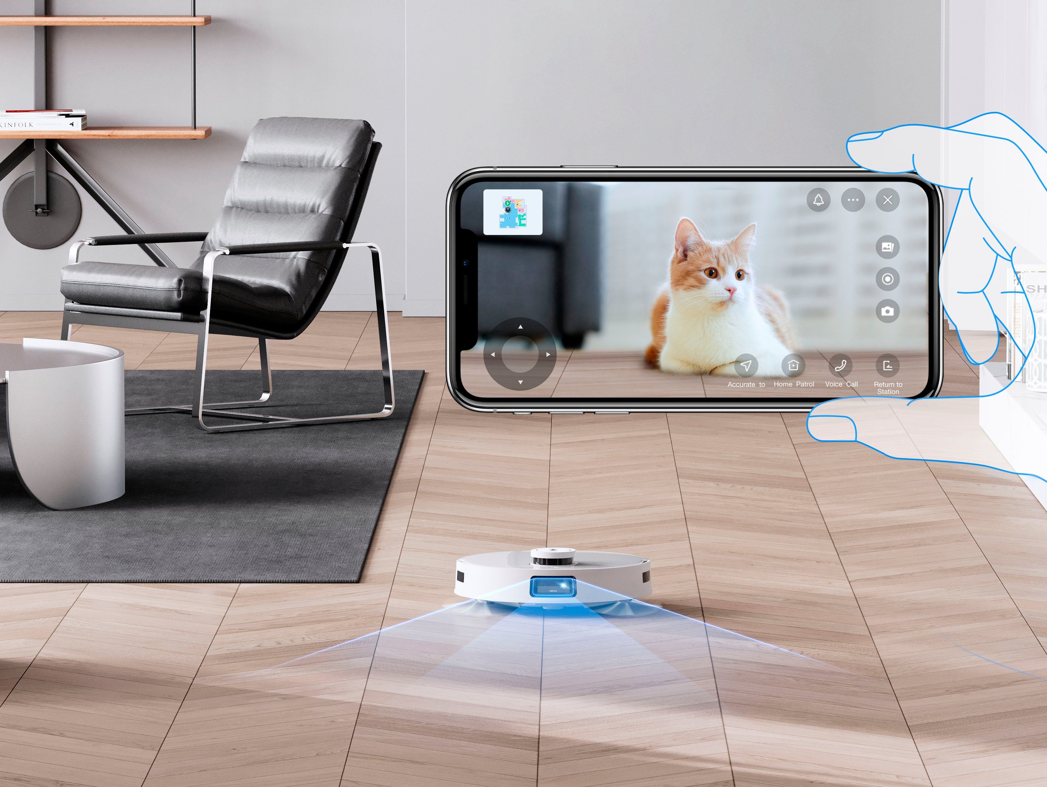 ECOVACS Nass-Trocken-Saugroboter DEEBOT T10, 45 W, 3000PA, DToF-Laser, KI Hinderniserkennung, für alle Fussbodenarten
